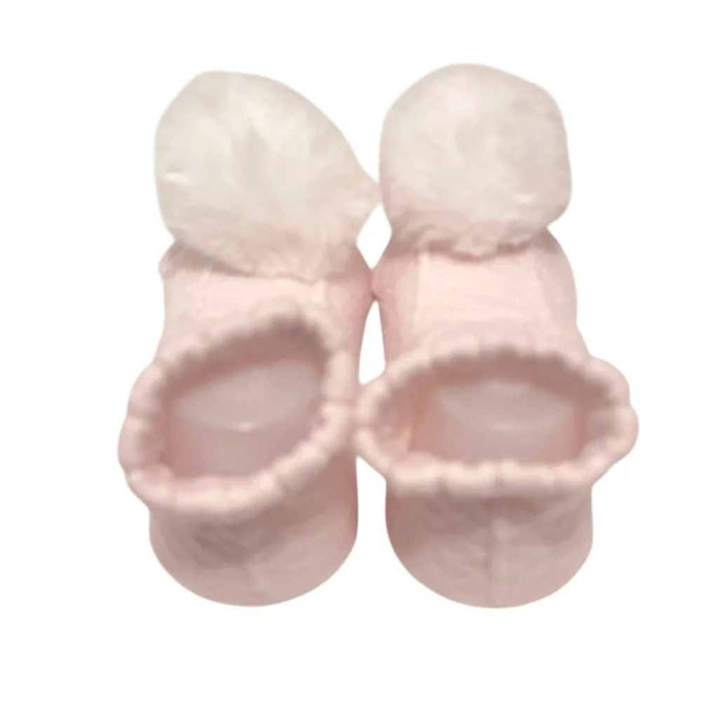 Nicole Miller Baby Pink Dressy Pom Pom Sock Grip